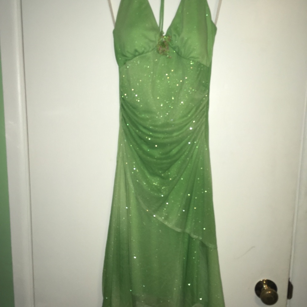 Lime green, sparkle dress